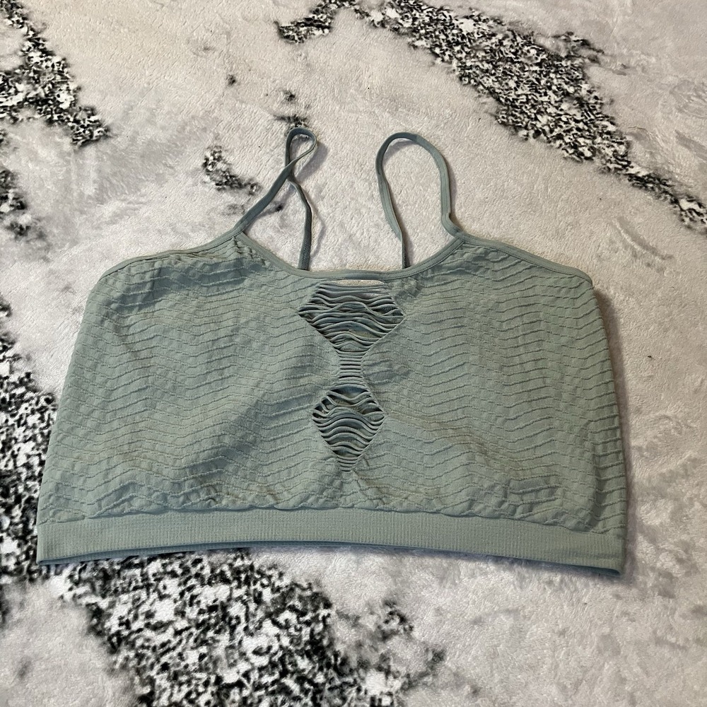 Buckle BKE Laser‎ Cut Bralette Womens Size M/L Wrought Iron Textured Stretch